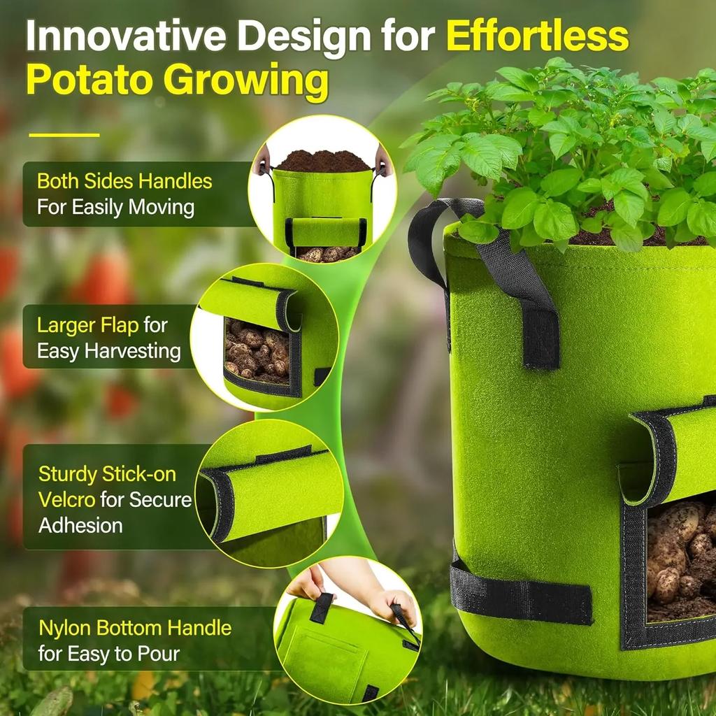 5/10Gallon Potato Seedling Felt Grow Buckets Plant Bags Gardening Flowers Bags Horticulture Planting Containers Garden Tools