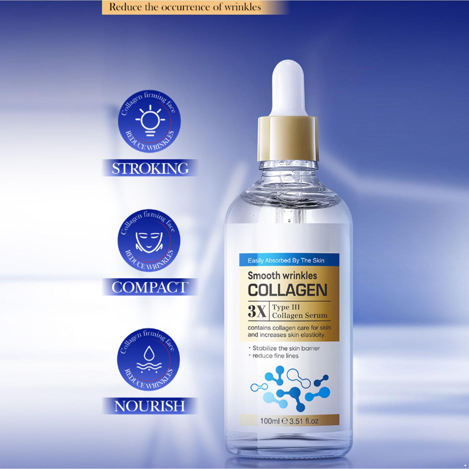 

Щоденна антивікова сироватка для обличчя для жінок, зволожуючий засіб з колагеном для більш пружної, гладкої шкіри One Size білий