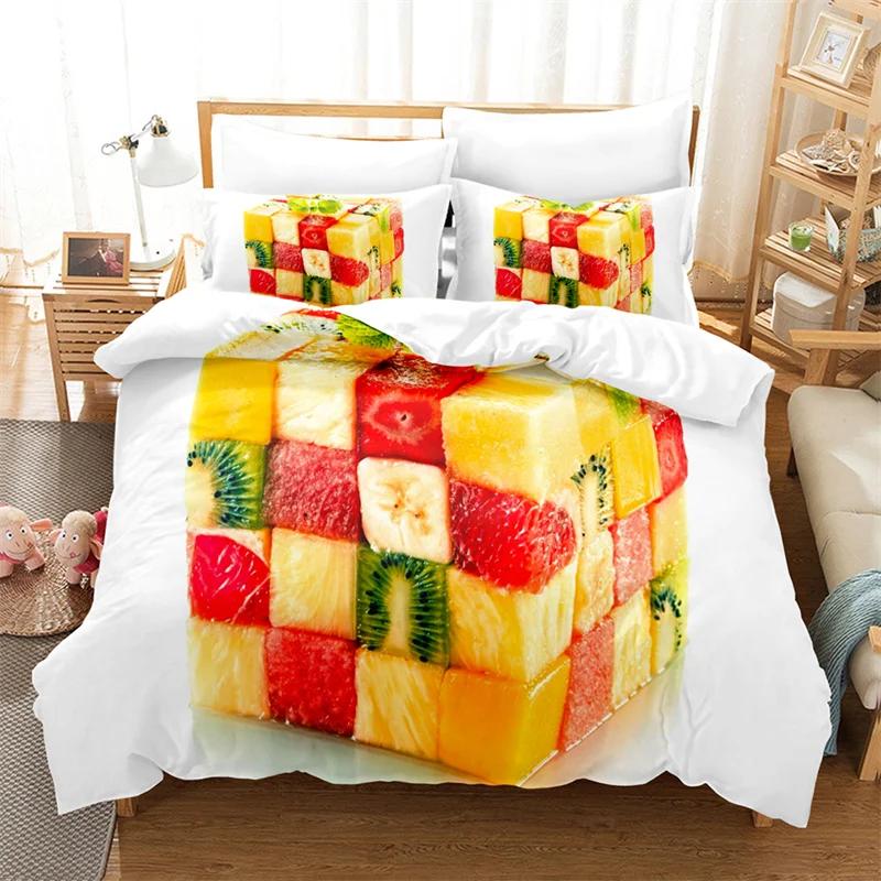 Fruit Duvet Cover Set Queen Size Quilt Covers Double Bed 220x240 3D Single Thin Bedding Set 2PCS 3PCS Pillowcase Full Twin King