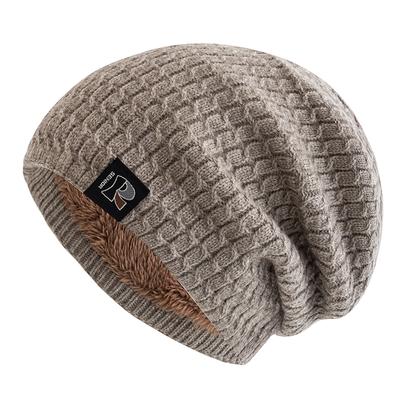 New Unisex Winter Hats Fashion Slouchy Beanie Hat Fleece Lined Warm Knitted Hats Men Women Letter Label Ski Sports Beanie Cap