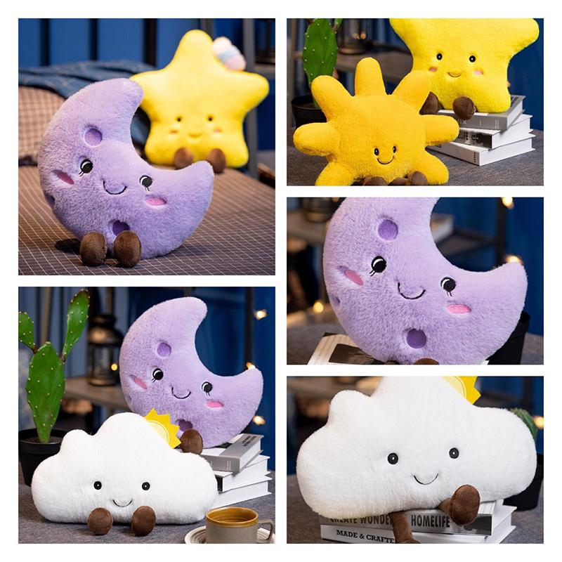 Star Sun Plush Toy Cloud Moon Stuffed Doll Pillow Sofa Cushion Ornament Gift Kid