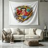 One Piece Monkey D Luffy Wall Tapestry Aesthetic Wall Hanging Printed Fabric Blanket Decorative Tapestries For Bedroom Living Room Home Decor
