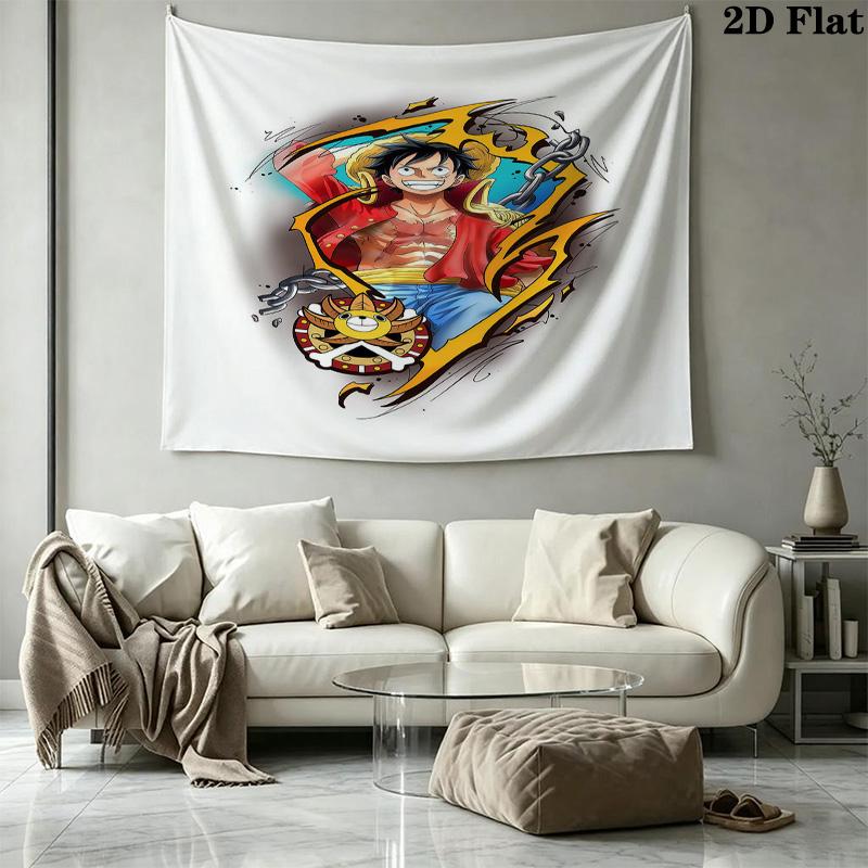 One Piece Monkey D Luffy Wall Tapestry Aesthetic Wall Hanging Printed Fabric Blanket Decorative Tapestries For Bedroom Living Room Home Decor