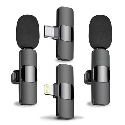 Professional Wireless Lavalier Lapel Microphone for IPhone, iPad / Android - Cordless Omnidirectional Condenser Recording Mic
