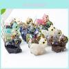 Figurine Artistique en Résine Chat de Cristal Faite à la Main avec un Design Dynamique Pour la Décoration Intérieure et les Cadeaux