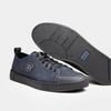 Sneakers Davis schwarzes Leder, blaues Nubuk 12142