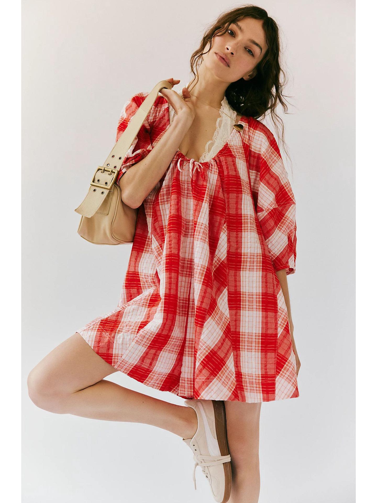 

Лето 2025 Полосатый комбинезон с глубоким V-вырезом и широкими штанинами - Повседневный с короткими рукавами 2XL