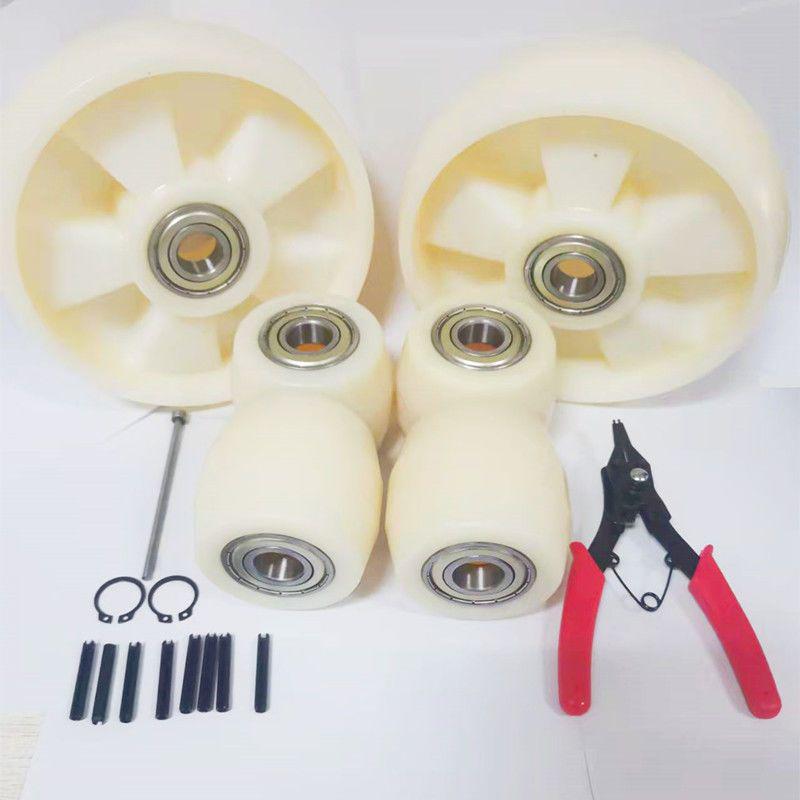 Manual Forklift Nylon Wheel Set - Silent, Durable, Universal Pallet Jack Parts
