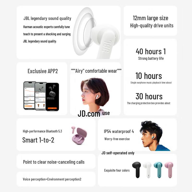 JBL WAVE FLEX 2 True Wireless Semi-in-ear Earbuds