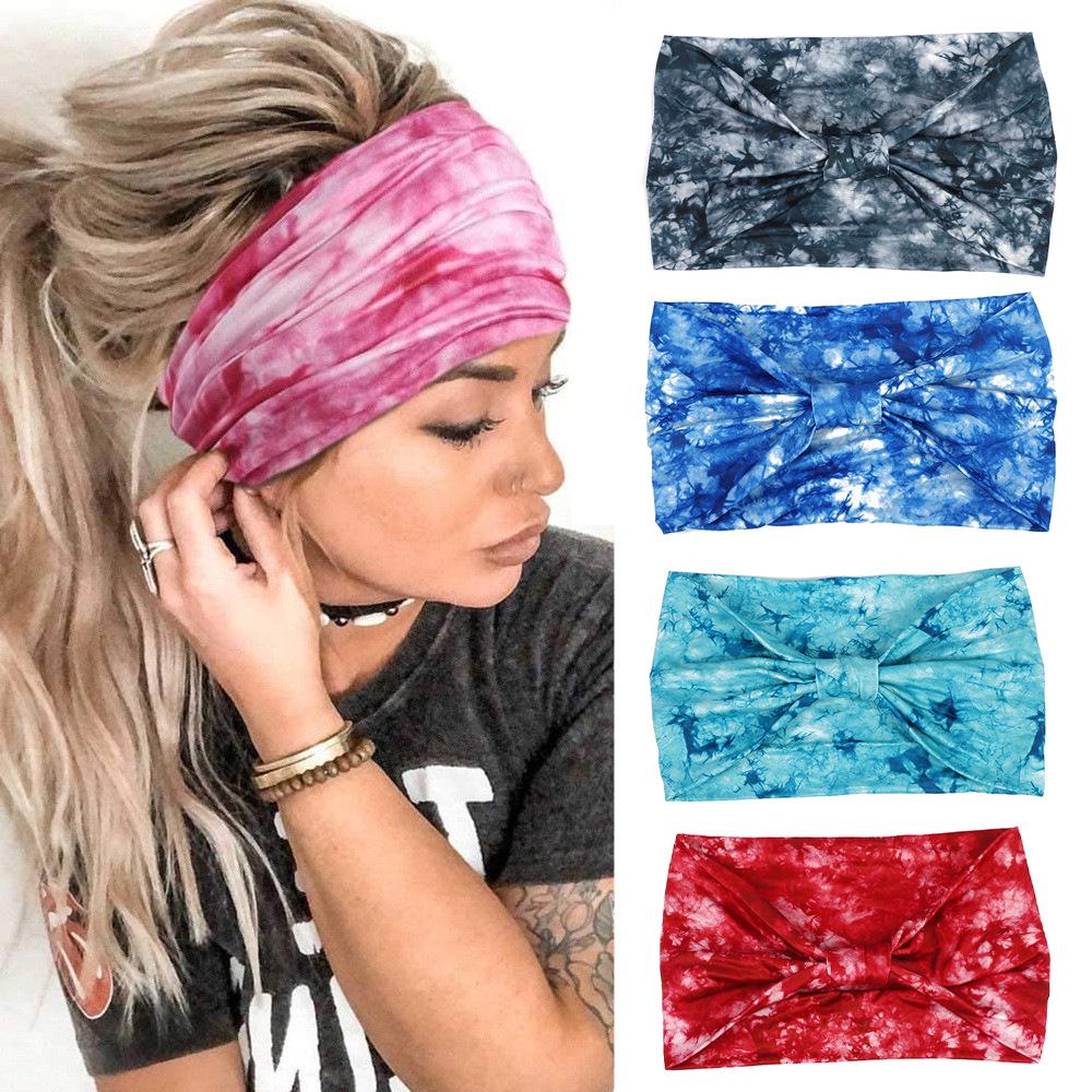 Bohemian Paisley Tie-Dye Wide Knot Headband for Women