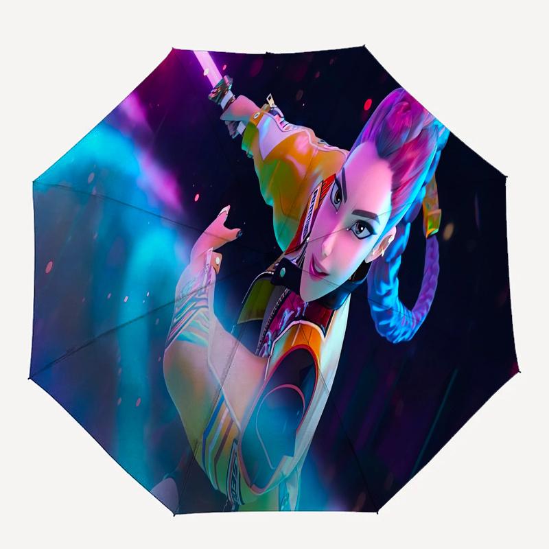 Ombrello pieghevole KPop Demon X con apertura e chiusura automatica, struttura a 8 stecche e design compatto da viaggio, perfetto per tutte le occasioni | Elegante