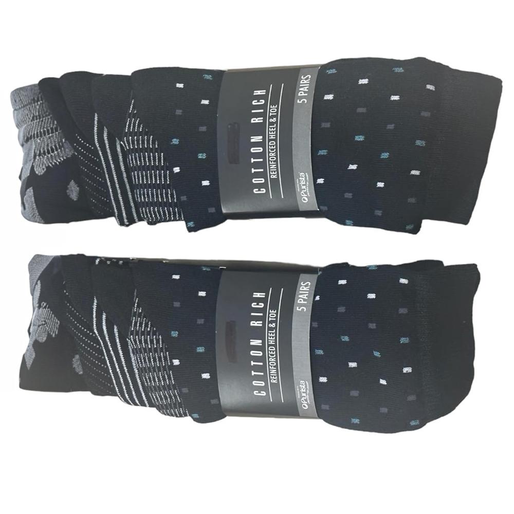 Ex Store Mens Geometric Cotton Socks (Pack of 10)