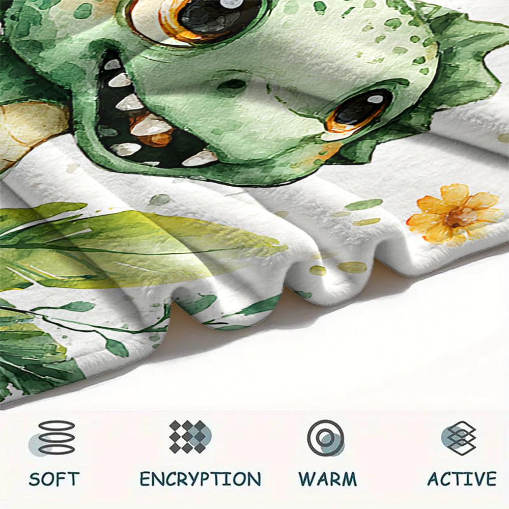 Dinosaur Print Flannel Blanket, High quality Comfortable for All Seasons, Home Decor, Warmth and Comfort, Perfect for Christmas Gifts