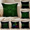 Snake R-Razer Logo Cushion Cover Silky Short Plush Sofa Pillow Cover Hidden Zipper Soft Dustproof Case for Home Decor