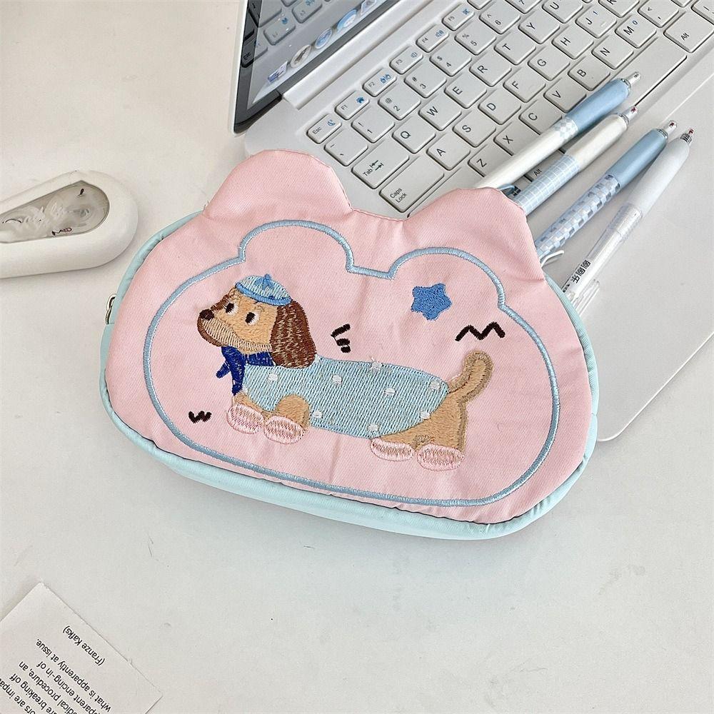 Multifunctional Mini Cosmetic Bag Puppy Stationery Holder Bag Sweet Small Item Bag  Girls