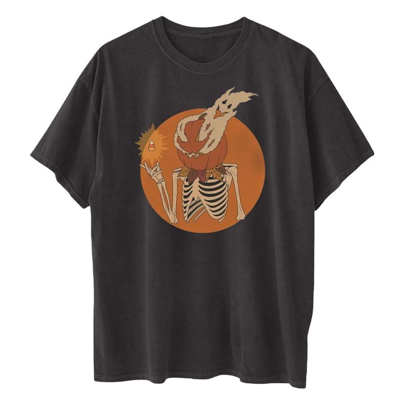 Halloween Men's and Women's Same Casual Fashion Simple T-shirt