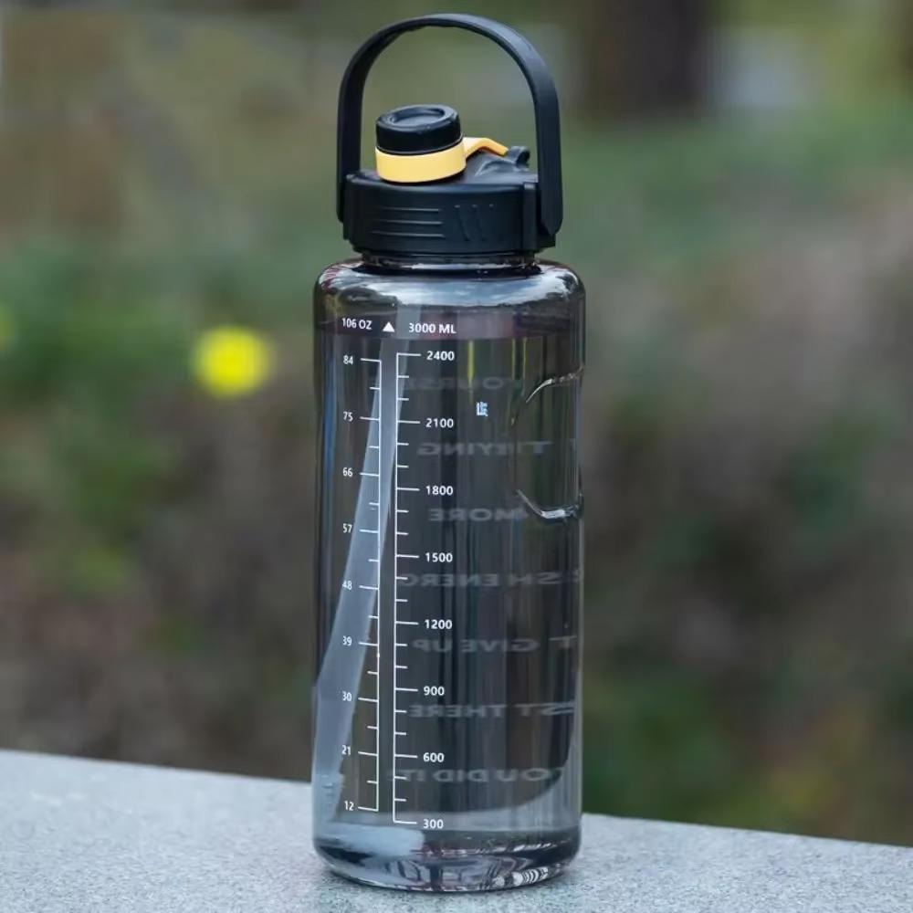 1.5 L/2L/3L Bottled Large Capacity Sports Water Cup Leak-proof With Time Marker And Straw Plastic For Home Outdoor Sports