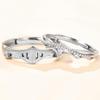 Tonglin S925 Sterling Silver Princess & Knight Couple Rings - Creative Christmas Gift
