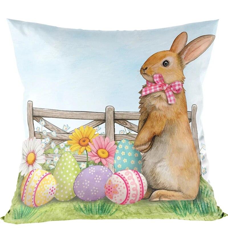 2024 Ostern dekorative Kissenbezug süße Hase Ei Kissenbezug glücklich Ostern Home Dekoration Urlaub Geschenk