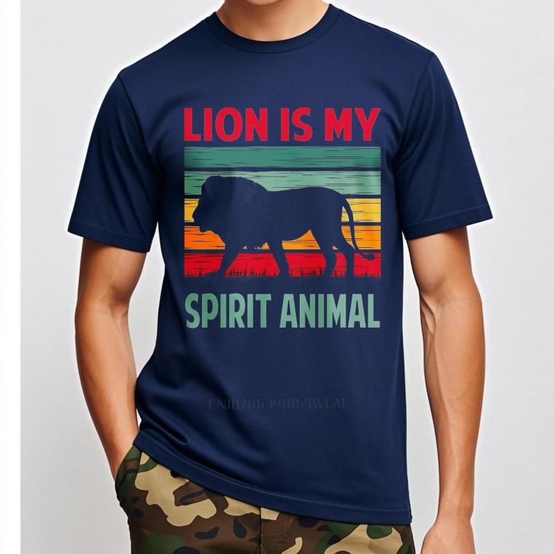 

Streetwear summer Boys t shirt Lion Is My Spirit Animal Short Sleeve Printed Oneck Teeshirt men cotton tshirt fashion tops 3XL