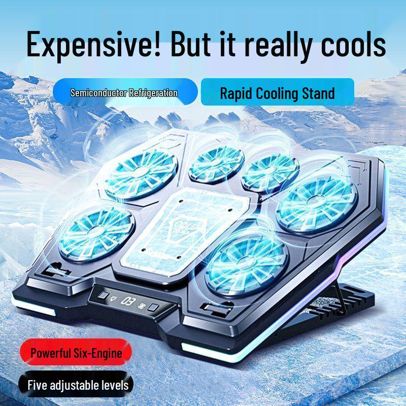 Premium Dual-System Gaming Laptop Cooler with Semiconductor Fan