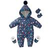 Baby nest Baby Clothes Jumpsuit Coverall Long Sleeve Romper Down Coat with Hood Cold Protection Thick Autumn Winter Boys Girls Baby Shower Gift