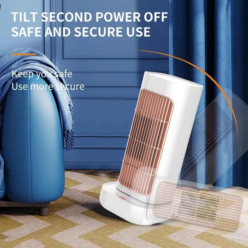 1300W Portable Electric Heater Fan PTC Tip-Over Protection Mini Air Heater Household Desktop Hot Air Blower,90° Head Shaking