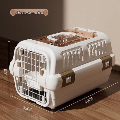 Portable Resin Pet Carrier for Cats and Small Dogs