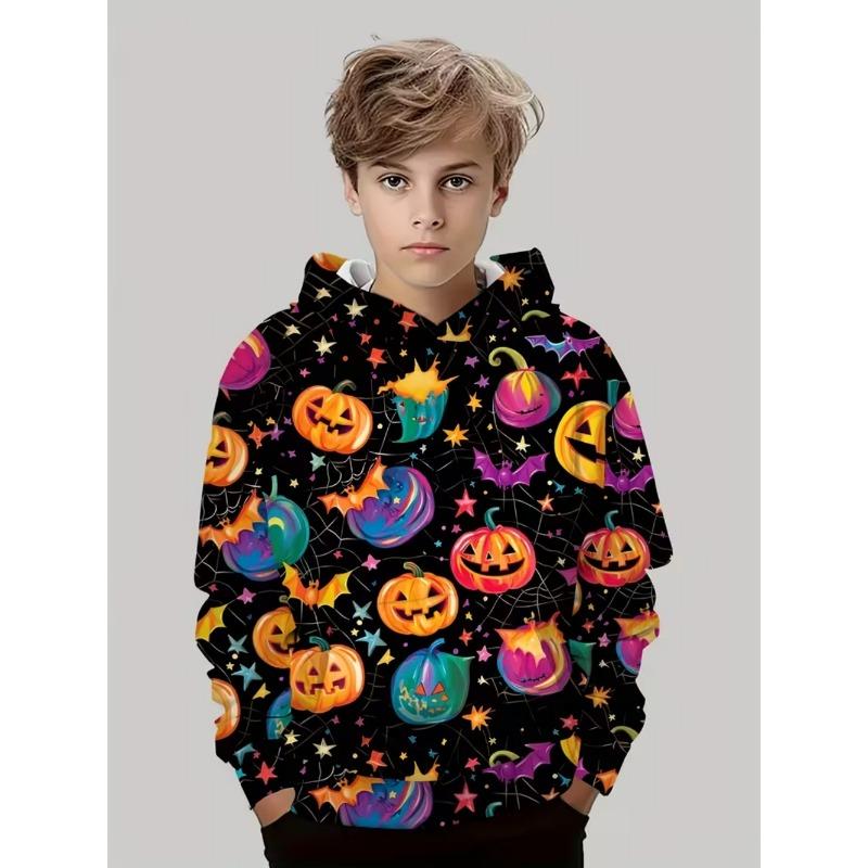 Kids Clothes Jack O' Lantern 3D Print Boys Sweatshirt Halloween Children Top Pumpkin Graphic Hoodies for Boy Children's Clothing