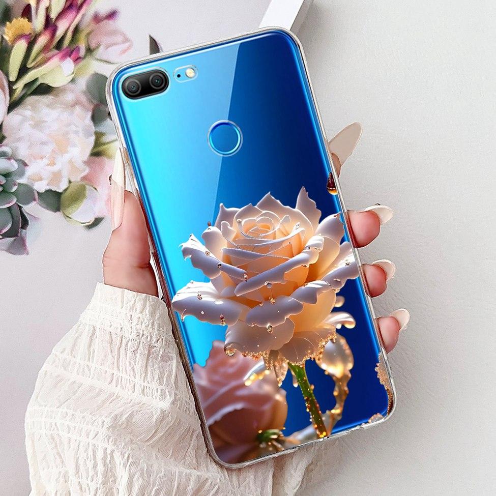 Clear For Honor 9 Lite Case Cute Cat Fashion Flowers Funny Painted Back Cover For Honor 9Lite Phone Case LLD-L21 LLD-L31 LLD-L11