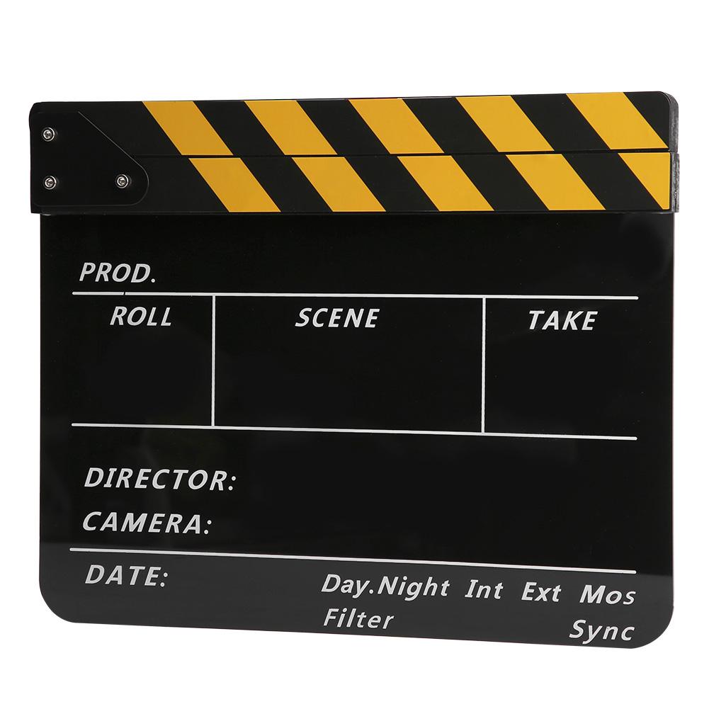 Acrylic 30x25cm Clapperboard Director Movie Clappers Film and Television Photography Prop