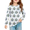 Girls' Long Sleeve Blouse - Round Neck Soft Waist Tunic
