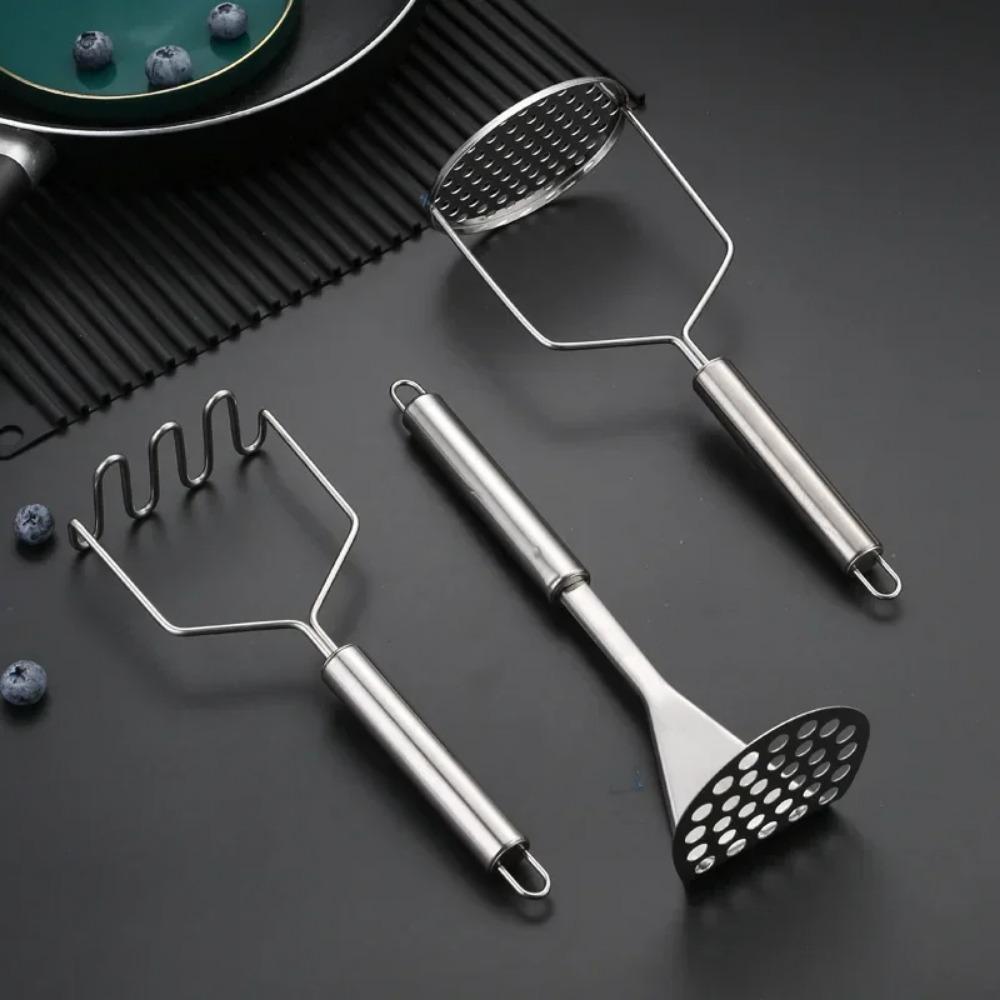 Kartoffelstampfer aus Edelstahl, manuelle Kürbismühle, Yamswurzelpresse, mehrere Formen, Gemüsepüree-Zerkleinerer, Küchenzubehör