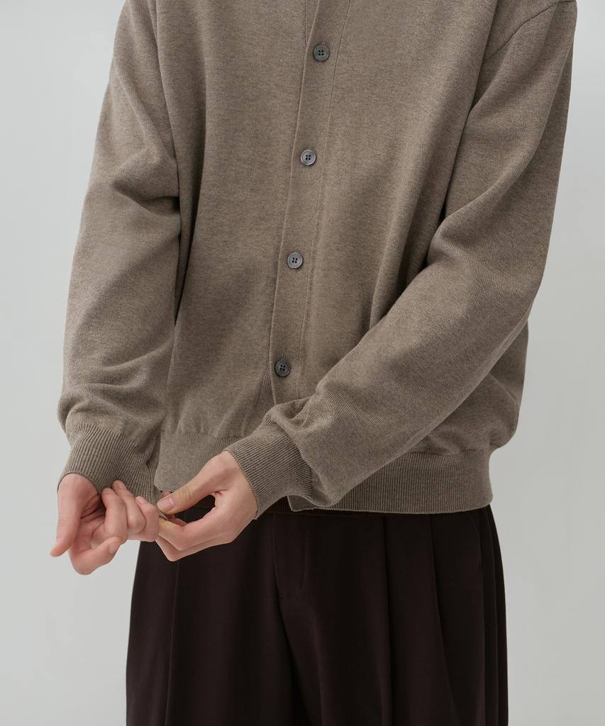 Musinsa Standard Washable Supima Cotton Collared Cardigan [Heather Beige]