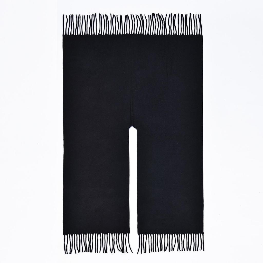 Women's Thick Jacquard Tassel Shawl - Versatile Solid Color Cape for Autumn/Winter