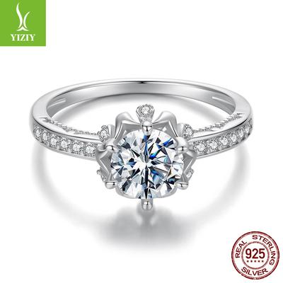 Ein-Karat Mozzarella Diamant D-Farbe Ring Für Damen Nische High-End Leichter Luxus S925 Sterlingsilber Super Flash Luxus Ehering