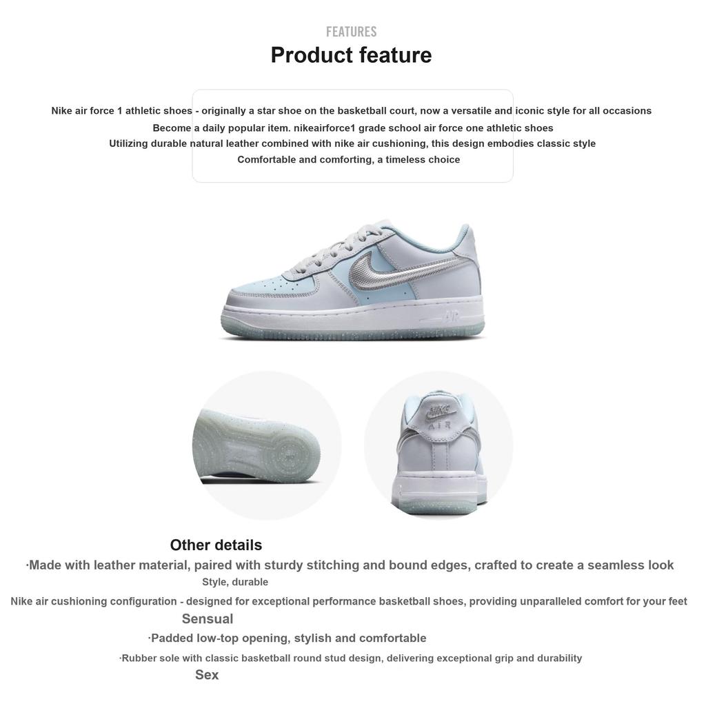 Nike Air Force 1 Low GS Pure Platinum Glacier Blue Metallic Silver HQ3249-043