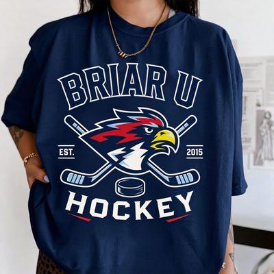 Mimo kampus Briar University Hawks Grafické Unisex tričko 2026 Léto Nové Pánské Y2k Hokejové Streetwear tričko