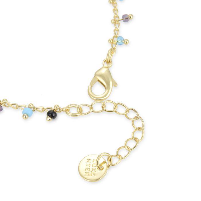 Bracelet - Beos - Argent 925 - Quartz Hydrothermal Multicolore - Or Jaune 18K - 18 Cm