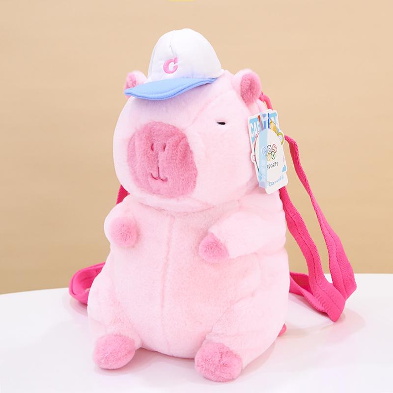 

Capybara Hat Small Stuffed Toy Children Shoulder Bag Doll Perfect Soft Gift розовый
