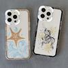 Ocean Whale Jellyfish Hand Painted Pattern Clear Phone Case For iphone 14 11 12 13 15 Plus Pro Max 7 8 Plus SE2020 X XR XS Cover