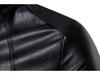 European Men's Stand-Up Collar Solid Color Motorcycle Leather Jacket, Autumn/Winter 2023, Code B041.