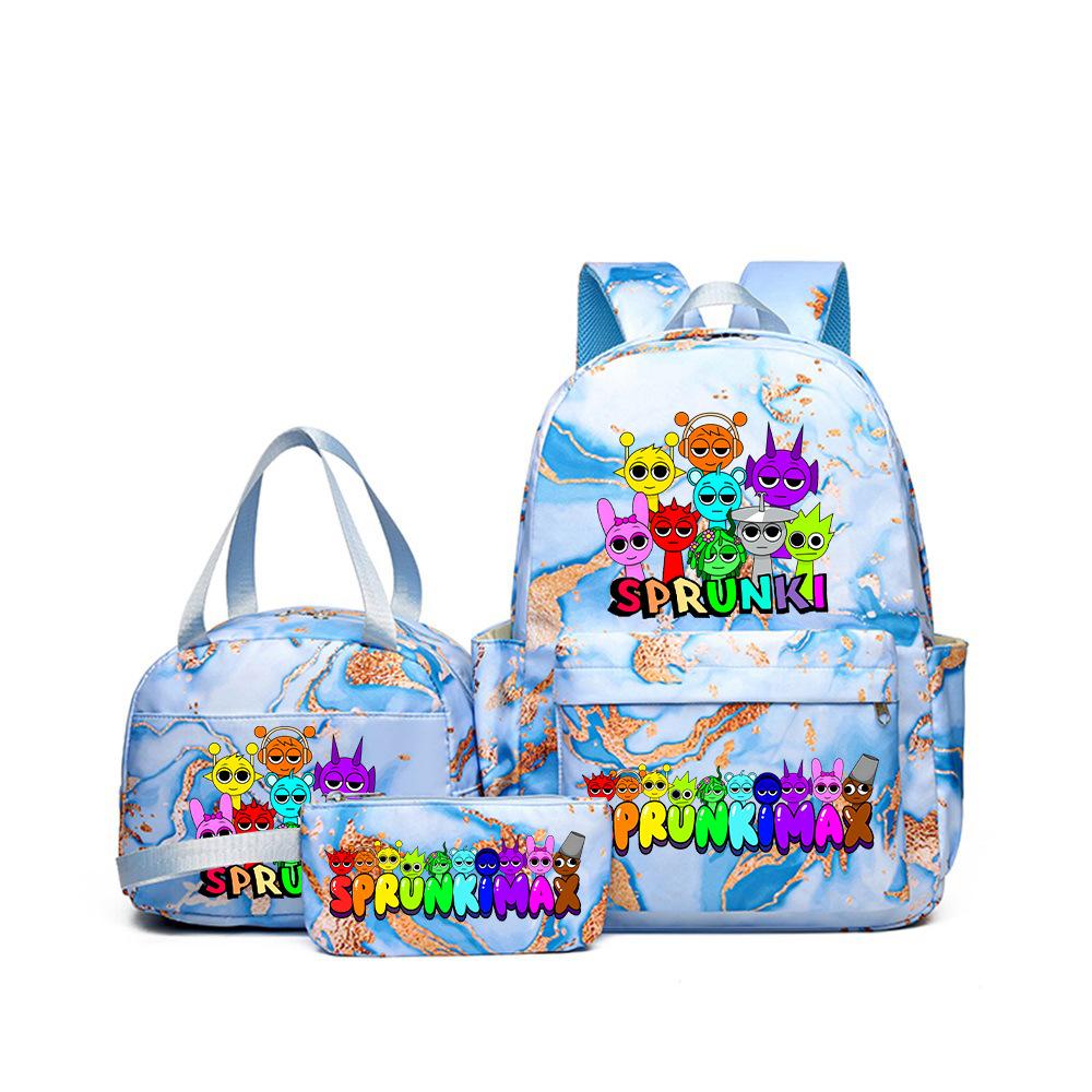3D New Game Rhythm Box Sprunki School Bag Backpack Elementary and Secondary School Backpack Crossbody Bag Pencil Bag