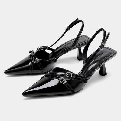 Summer New Pointed Simple Shallow Mouth Comfortable Women's Gladiator Sandals Outwear Back Strap Women High Heeled Sandals