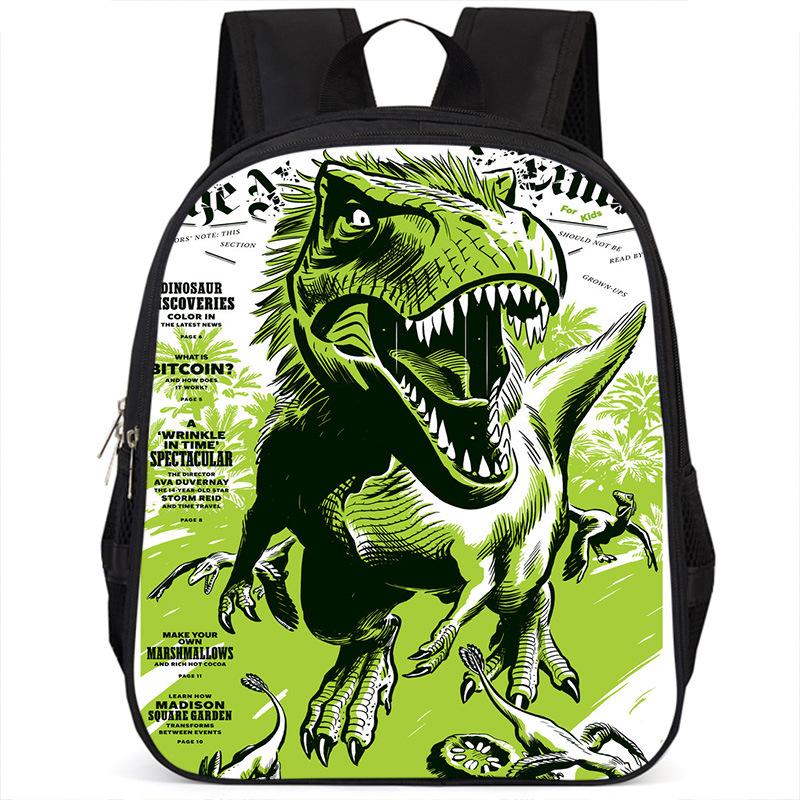 Dinosaur Rex Backpack, 15-Inch Single-Layer Student Double-Layer Large-Capacity Backpack