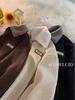 Felpa con Cappuccio e Colletto Polo in Velluto a Coste da Uomo - Stile Hong Kong Autunno/Inverno Top Casual Largo