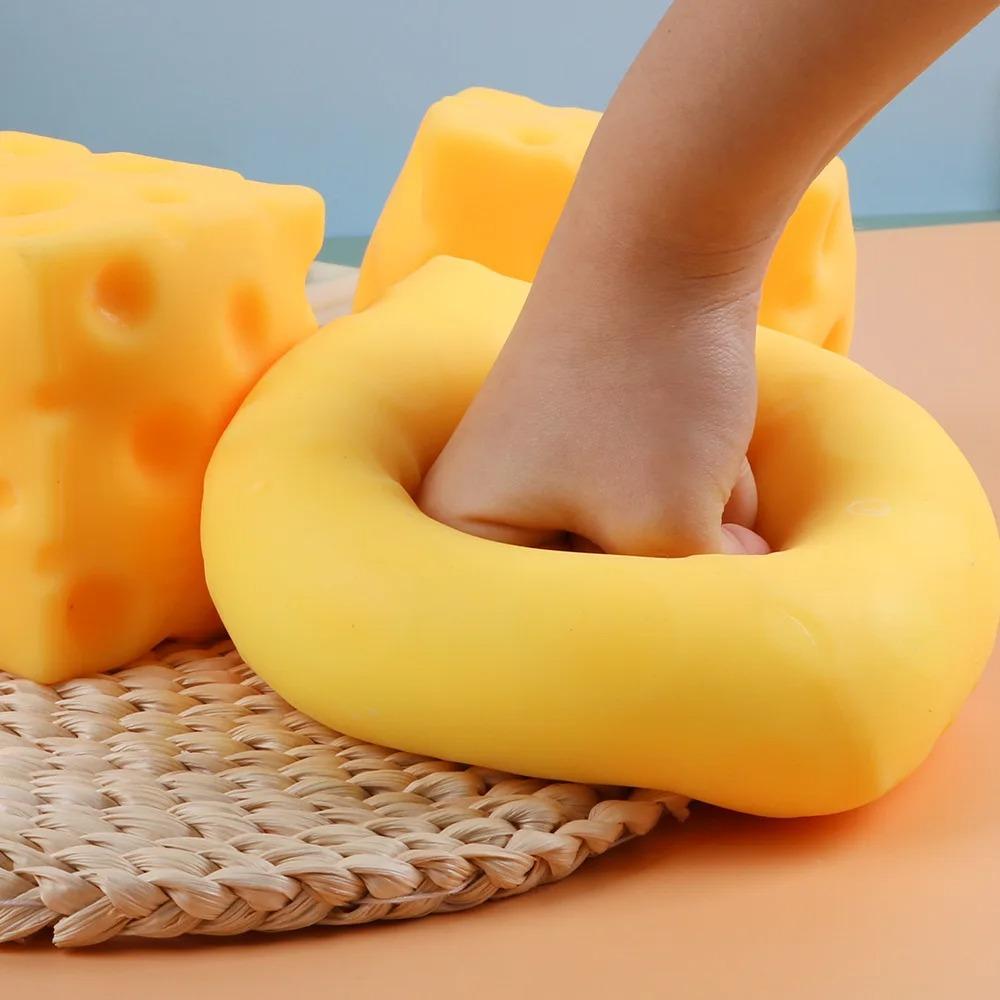 Quishy Cheese Toy, Simulation Cheese, Funny Prank Stress Relief Ball, Decompression Toy, Kids Toy With Soothing Squeezing Sound