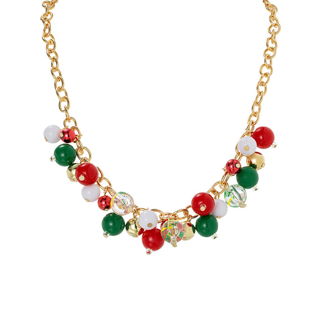 1 Piece of Christmas Bead Necklace with Acrylic Colored Beads Attached To the Neck for Women
