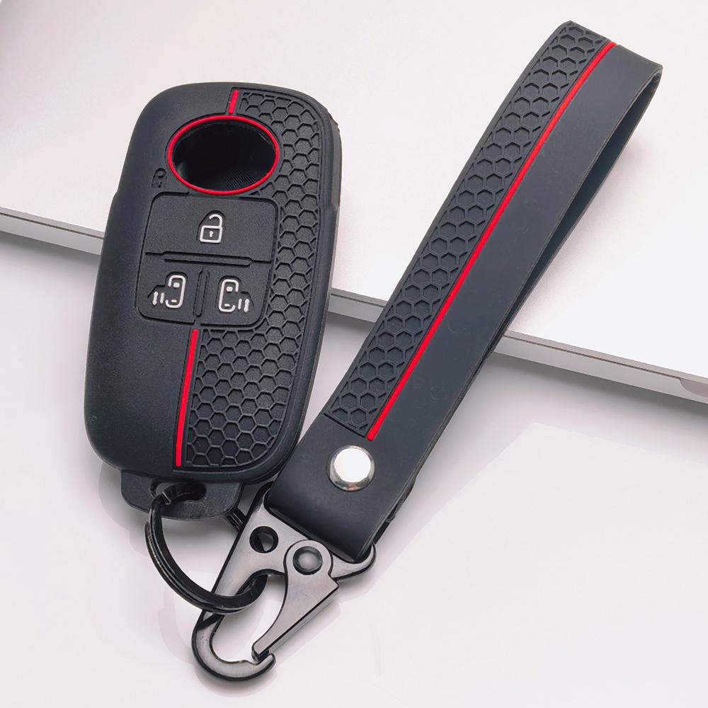 Key Cover for Toyota Raize Tanto Rex Ativa Daihatsu Rocky Tanto Subaru Rex with Keychain Honeycomb Texture Racing Stripe Remote Key Case Protector