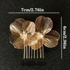 Korean New Style Bridal Hair Comb, Super Elegant Gold Flower Hair Accessory, Handmade Retro Baroque Hair Ornament For Wedding